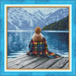 Mergaitė prie ežero 40x40 cm AZ-1794