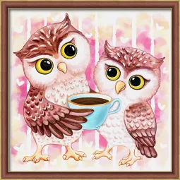 Owlets and Hot Chocolate 25x25 cm AZ-1796