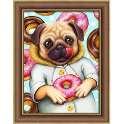 Pug et Doughnuts 30x40 cm AZ-1802