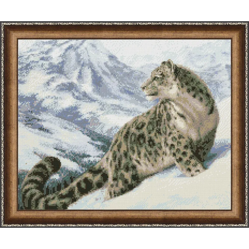 Kit de peinture diamant léopard des neiges 50x40 cm AZ-1520