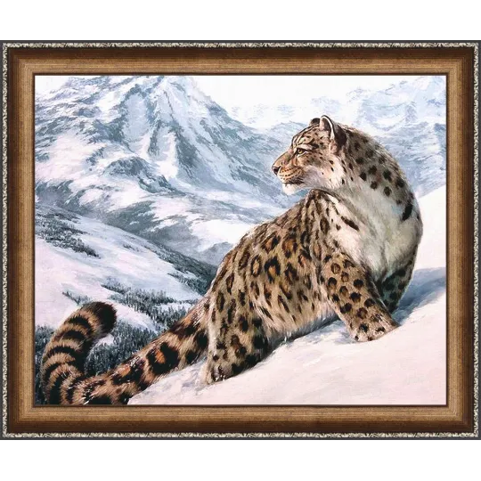 Kit de peinture diamant léopard des neiges 50x40 cm AZ-1520