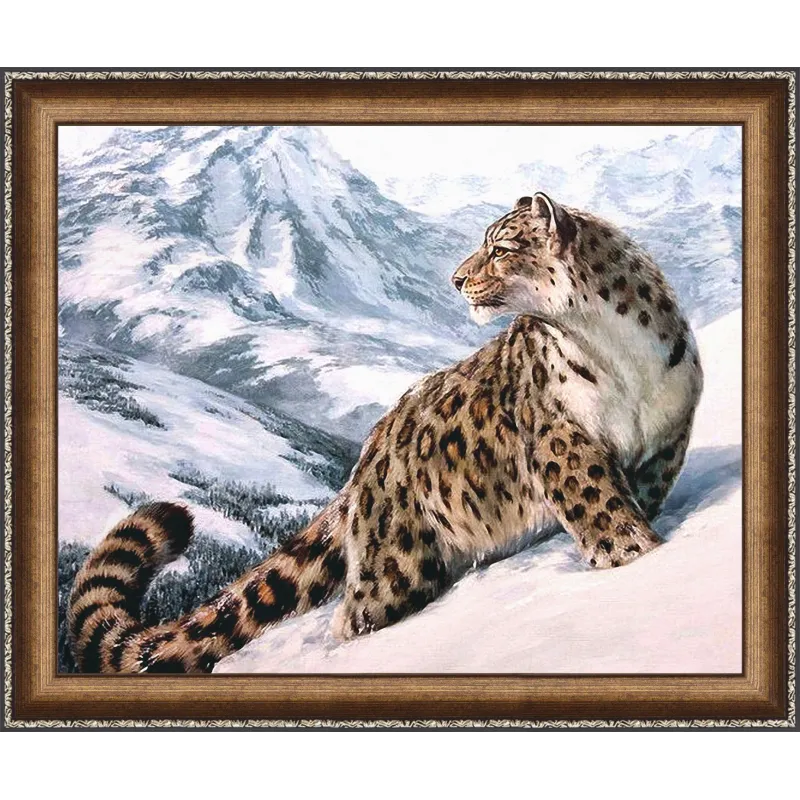 Kit de peinture diamant léopard des neiges 50x40 cm AZ-1520