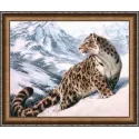 Kit de peinture diamant léopard des neiges 50x40 cm AZ-1520
