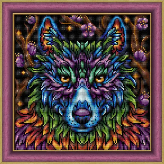 Regenbogen Wolf 30x30 cm AZ-1754