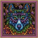 Regenbogen Wolf 30x30 cm AZ-1754
