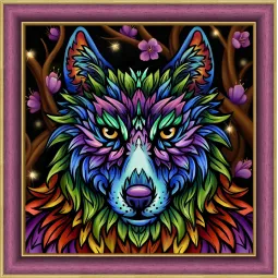 Loup arc-en-ciel 30x30 cm AZ-1754