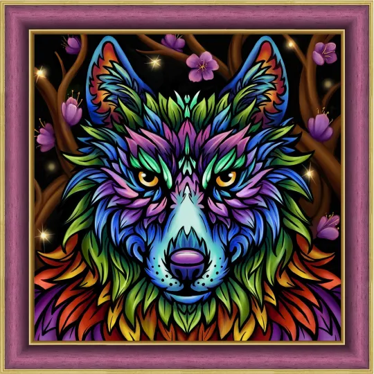Rainbow Wolf 30x30 cm AZ-1754