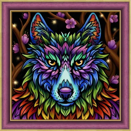 Regenbogenwolf 30x30 cm AZ-1754