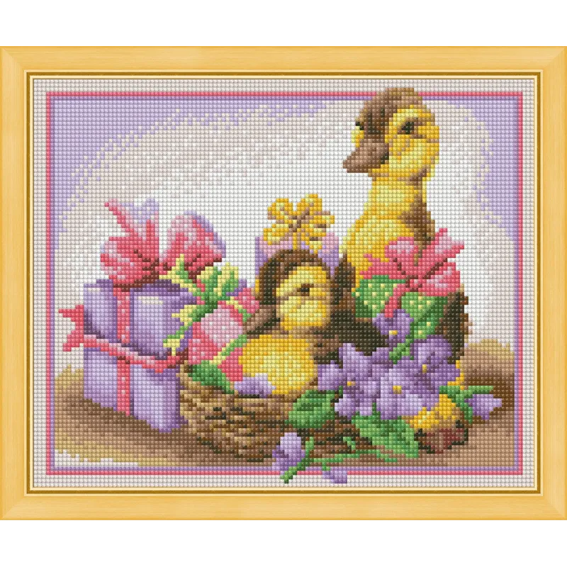 (Discontinued) Diamond Painting Kit Fluffy Ducks AZ-1474