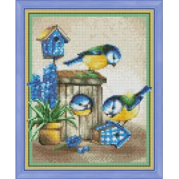 Deimantų tapybos rinkinys Friendly Birds 24х30 cm AZ-1475