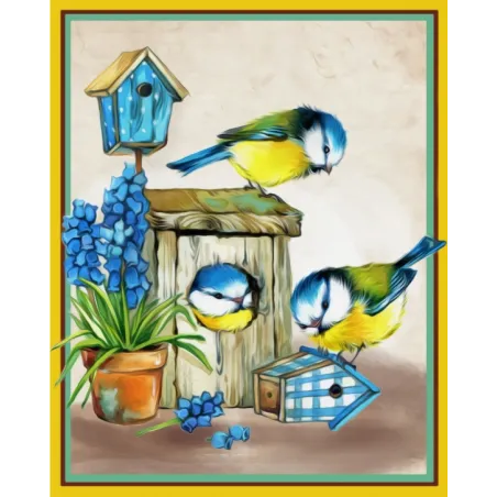 Kit de peinture diamant oiseaux amicaux 24x30 cm AZ-1475