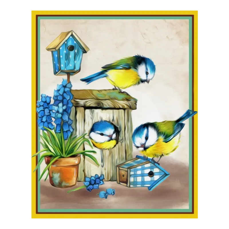 Kit de peinture diamant oiseaux amicaux 24x30 cm AZ-1475