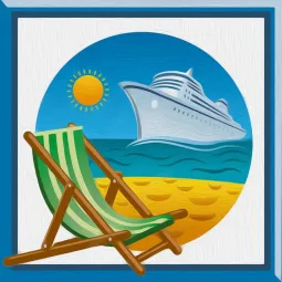 (Снят с производства) Картина Стразами Долгожданный Теплоход AZ-1485