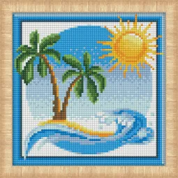 (Nebegaminamas) Deimantų tapybos rinkinys Desert Island 20х20 cm AZ-1487