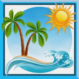 (Nicht mehr im Angebot) Diamant Malerei Set Desert Island 20х20 cm AZ-1487