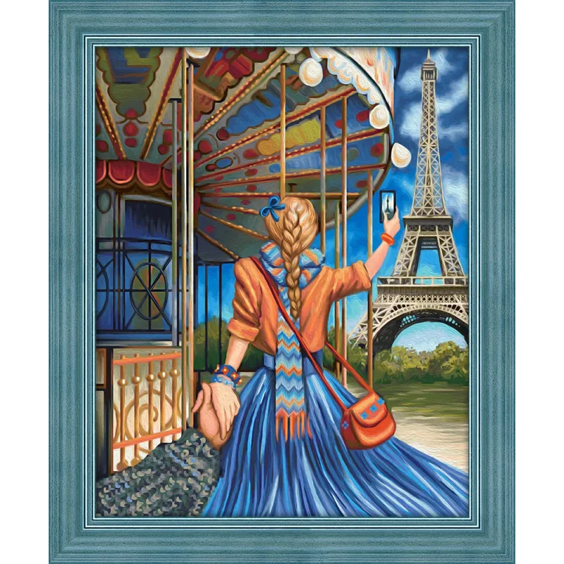 (Discontinué) Kit de peinture diamant Follow me Paris 50х40 cm AZ-1631