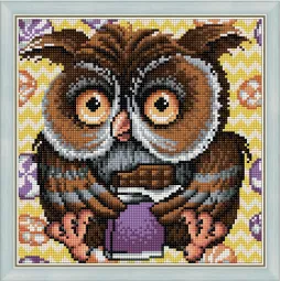 Deimantų paveikslėlio rinkinys Pelėda 25x25 cm AZ-1641