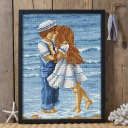 Deimantų tapybos rinkinys Vakaras prie saulėlydžio 30х40 cm AZ-1642