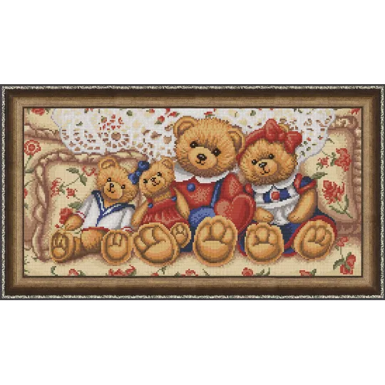 Diamond painting kit Teddy Bears 30х60 cm AZ-1645