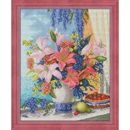 Deimantų paveikslėlio rinkinys Lila Buketas 40x50 cm AZ-1648