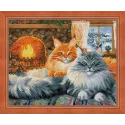 Diamond painting kit 2 Cats 40х50 cm AZ-1649