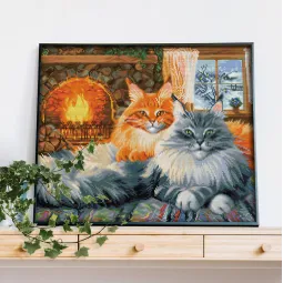 Deimantų tapybos rinkinys 2 Katės 40х50 cm AZ-1649