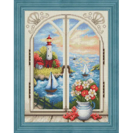 (Discontinued) Lighthouse out the Window 30x40 cm AZ-1665