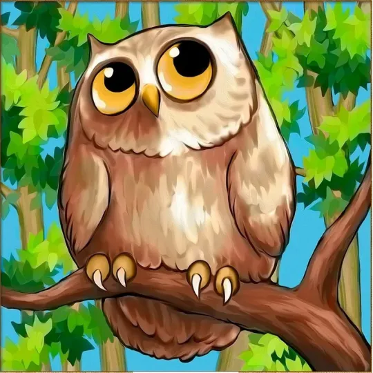 Owl on a branch 25*25 cm AZ-1861