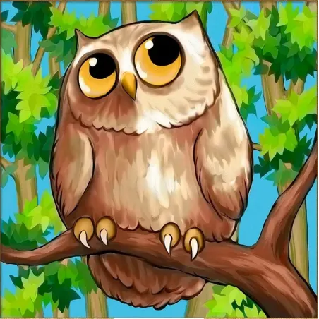 Hibou sur une branche 25*25 cm AZ-1861