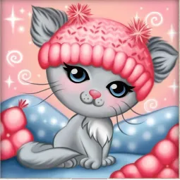 Kitten in a cap 25*25 cm AZ-1862