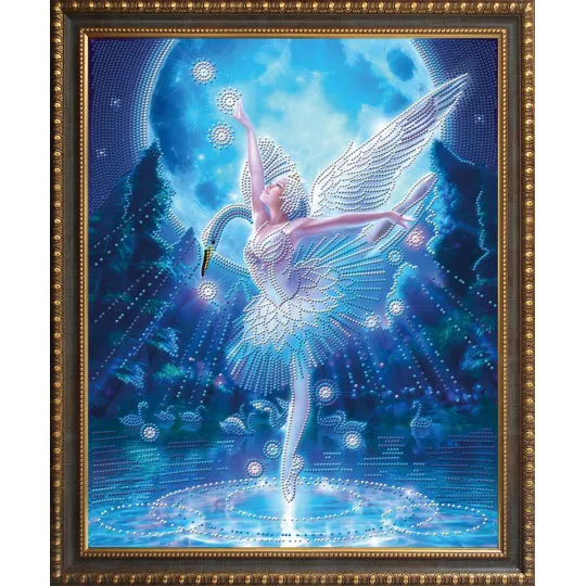 (Discontinued) Diamond painting kit Swan Lake AZ-3019