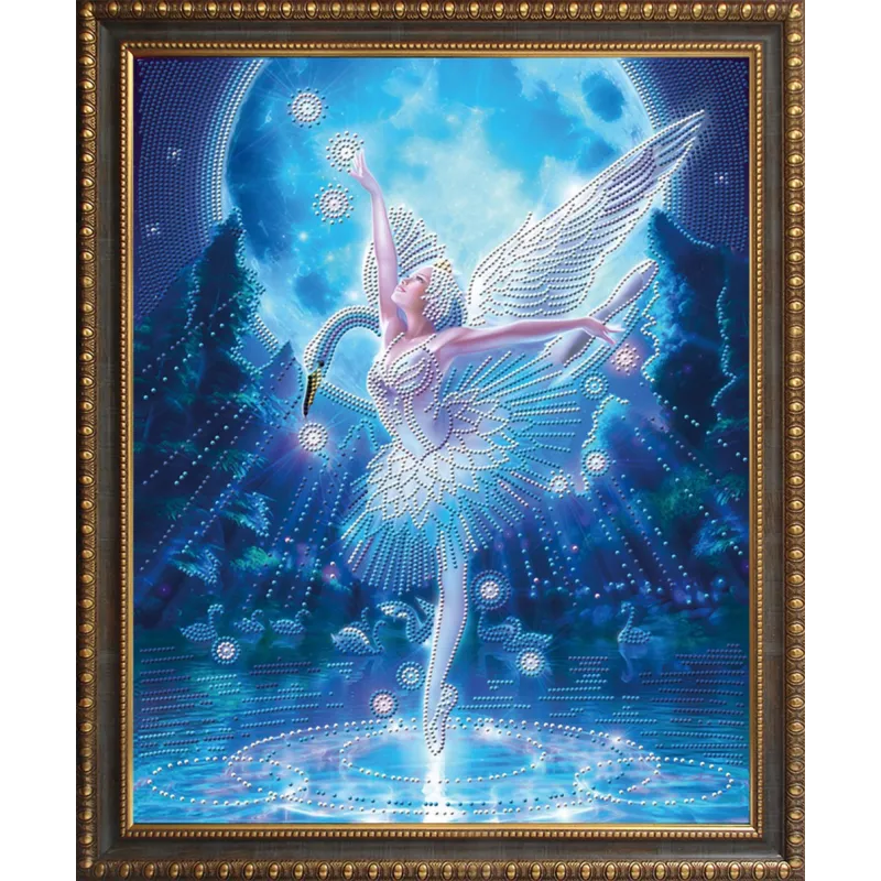 (Discontinued) Diamond painting kit Swan Lake AZ-3019