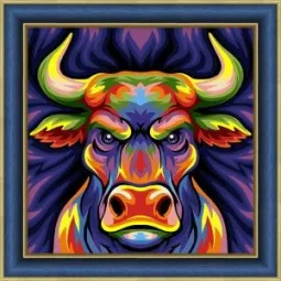 (SALE) Coloured bull 25x25 cm AZ-1884