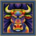 (SALE) Coloured bull 25x25 cm AZ-1884