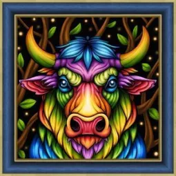 (PROMOTION) Taureau arc-en-ciel 25x25 cm AZ-1885