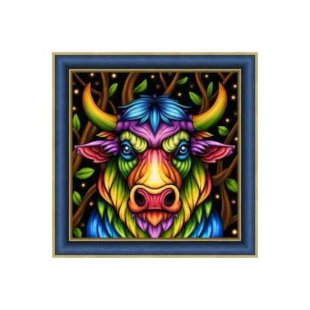 (AUSVERKAUF) Regenbogenbulle 25x25 cm AZ-1885