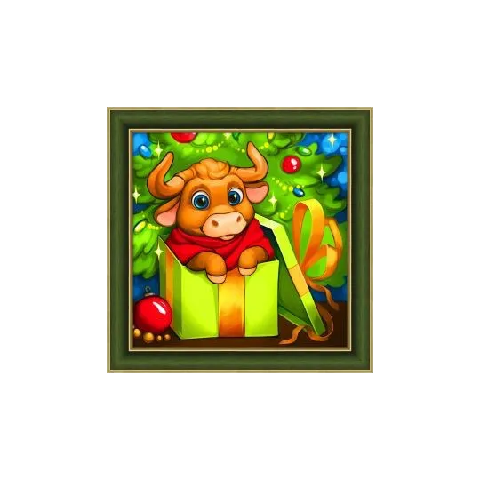 (VERKAUF) Neues Jahr Bulle 25x25 cm AZ-1891