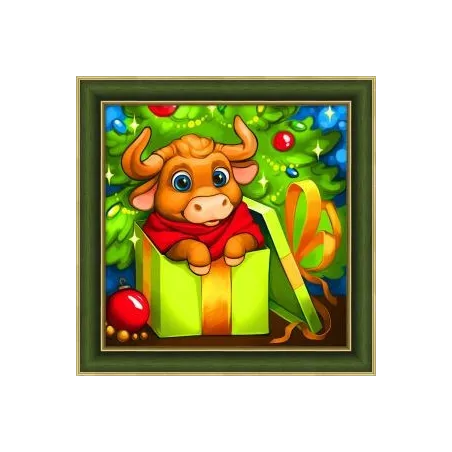 (VERKAUF) Neues Jahr Bulle 25x25 cm AZ-1891