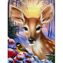 Reh und Meise 30*40 cm AZ-1894