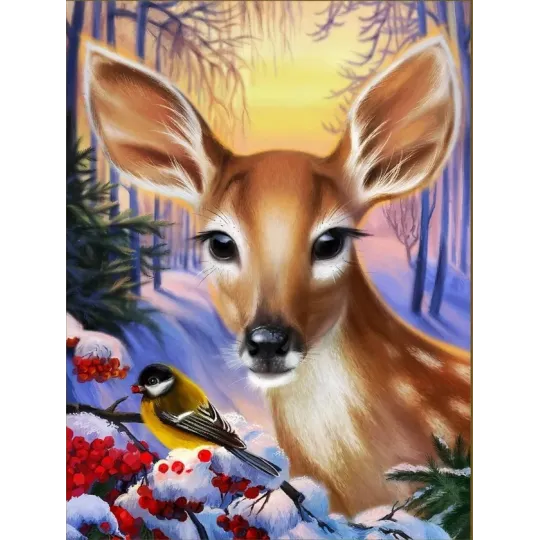 Fawn and titmouse 30*40 cm AZ-1894