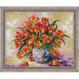 (Eingestellt) Diamant-Mal-Set Tulpen in der Vase 40x50 cm AZ-318