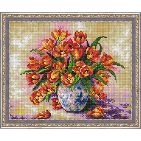 (Discontinued) Diamond Painting Kit Tulips in the Vase 40x50 cm AZ-318