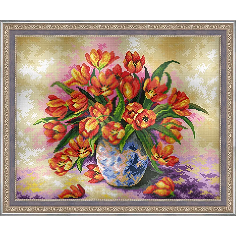 (Eingestellt) Diamond Painting Kit Tulpen in der Vase 40x50 cm AZ-318