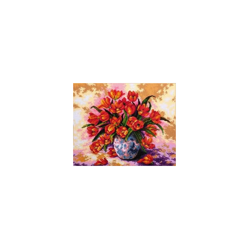 (Снято с производства) Картина стразами "Тюльпаны в вазе" AZ-318