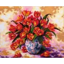 (Снято с производства) Картина стразами "Тюльпаны в вазе" AZ-318