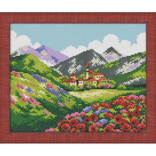 (Eingestellt) Diamond Painting Kit Schönheit der Berge 24x30 cm AZ-332