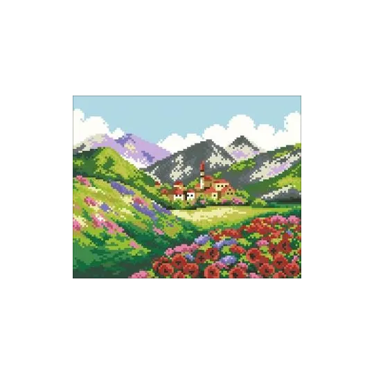 (Eingestellt) Diamond Painting Kit Schönheit der Berge 24x30 cm AZ-332