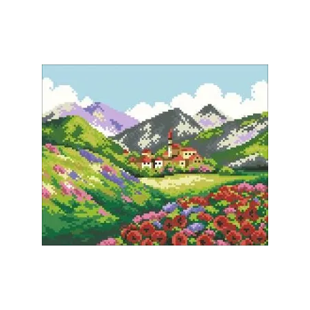 (Eingestellt) Diamond Painting Kit Schönheit der Berge 24x30 cm AZ-332