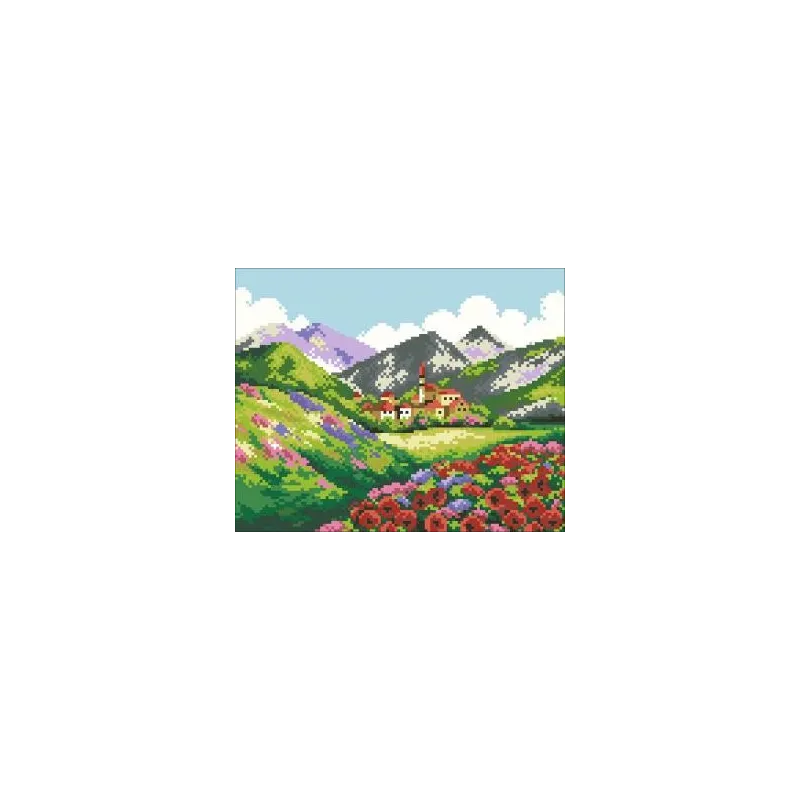 (Discontinued) Diamond Painting Kit Beauty of Mountains 24x30 cm AZ-332