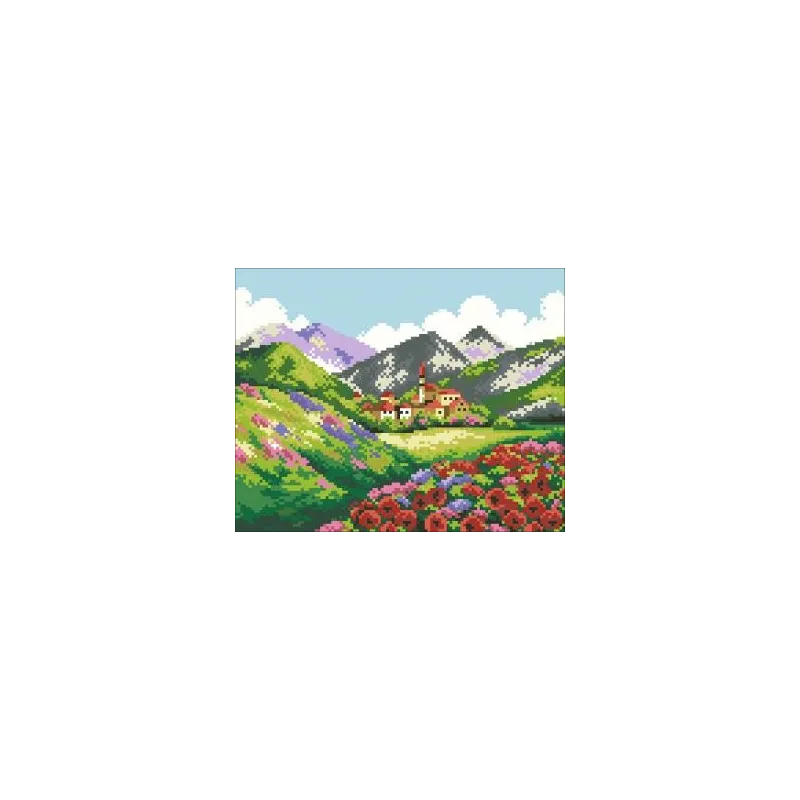 (Eingestellt) Diamond Painting Kit Schönheit der Berge 24x30 cm AZ-332